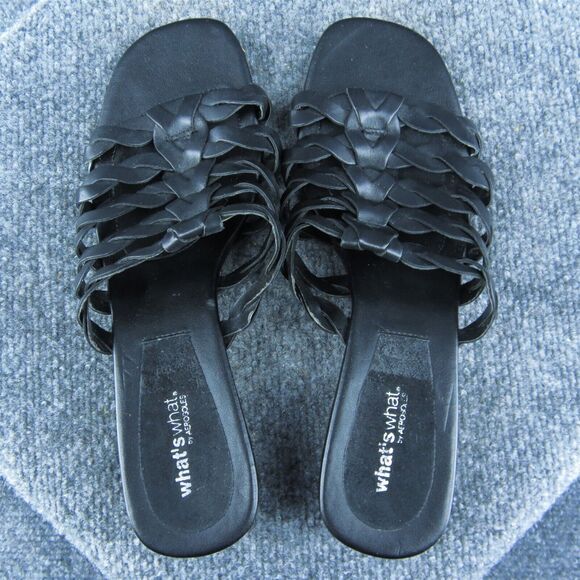 Aerosoles Women Slide Sandal Shoes Black Synthetic Size 9.5 Medium - Picture 6 of 9